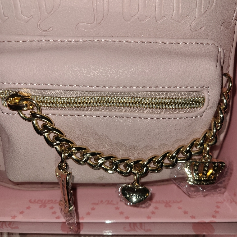 Juicy Couture chestnut Chino mini backpack with Furry Keychain - Picture 4 of 4